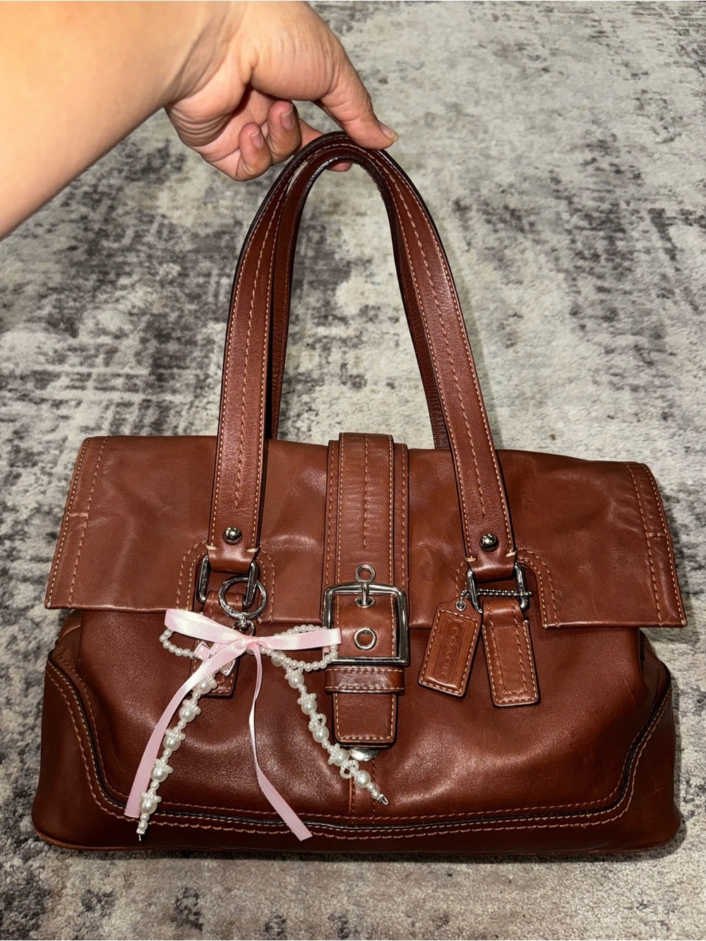 2006 Hamilton Coach Buckle Flap Satchel Bag